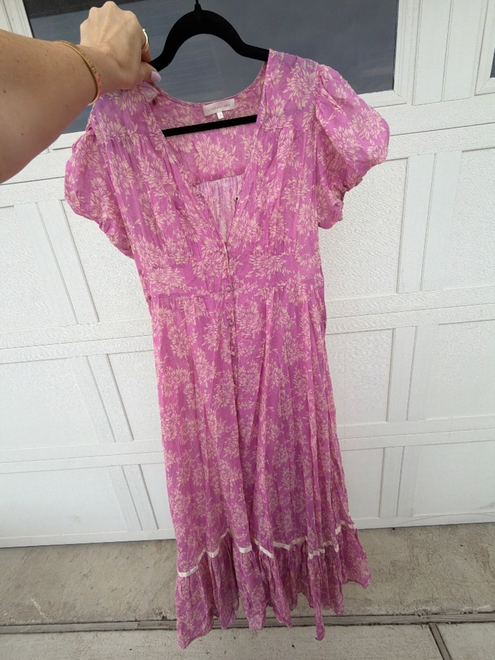 LoveShackFancy Pink Floral Maxi Dress – Size 6